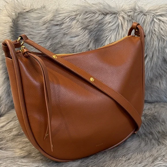 AALLYN Brown Leather Crossbody Bag - Picture 1 of 7